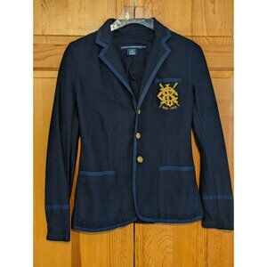 Ralph Lauren Navy Blazer with Gold Emblem